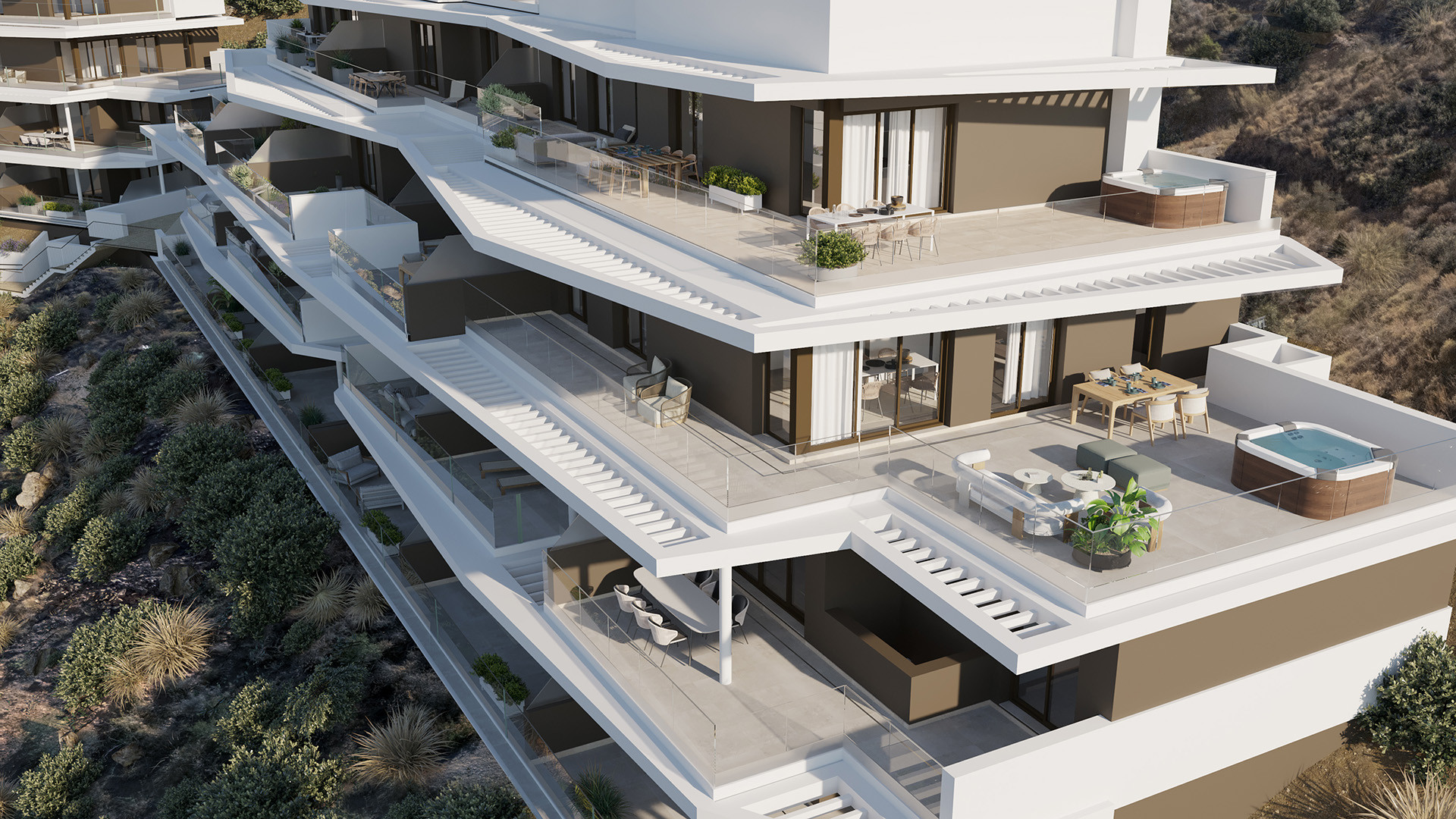 Exclusivas viviendas con amplias terrazas y vistas al mar en Rincón de la Victoria