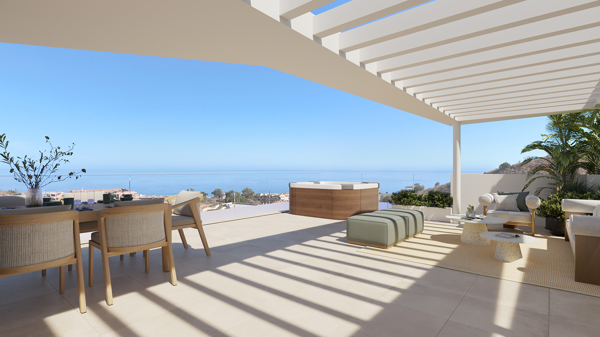 Exclusivas viviendas con amplias terrazas y vistas al mar en Rincón de la Victoria
