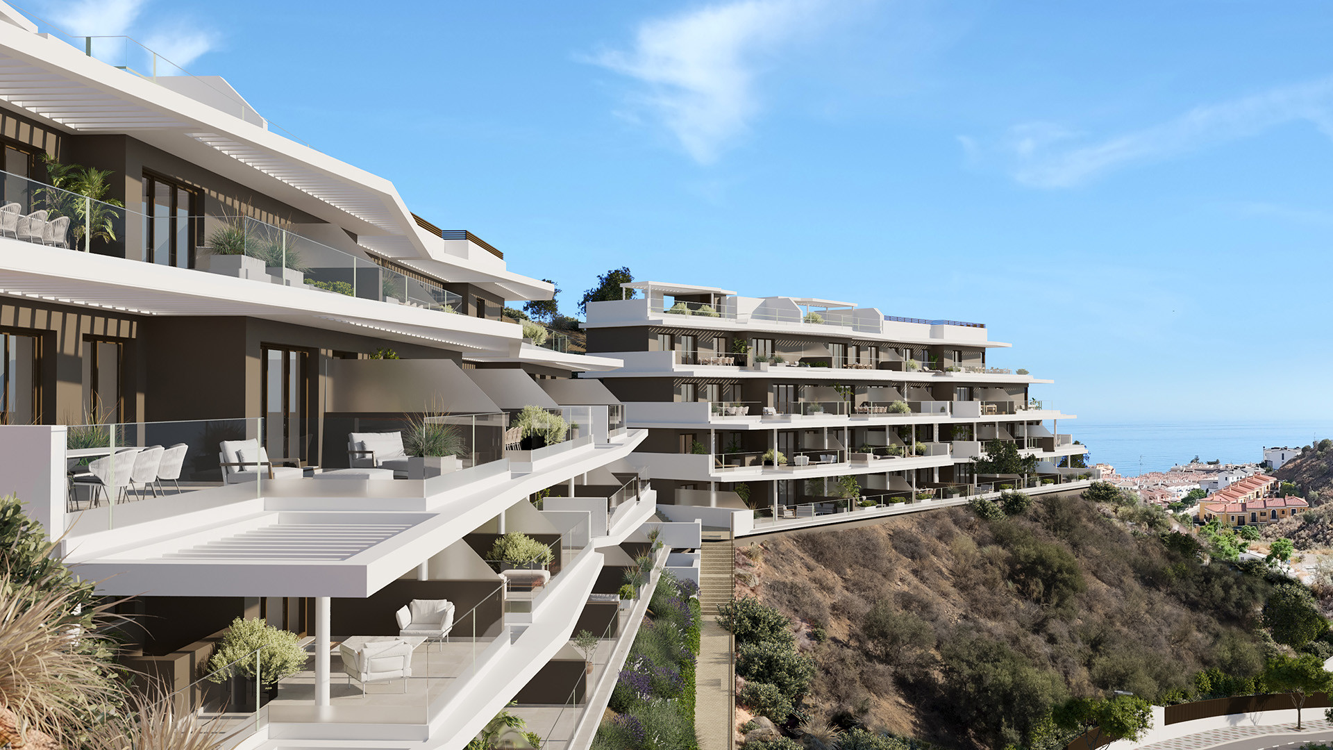 Exclusivas viviendas con amplias terrazas y vistas al mar en Rincón de la Victoria