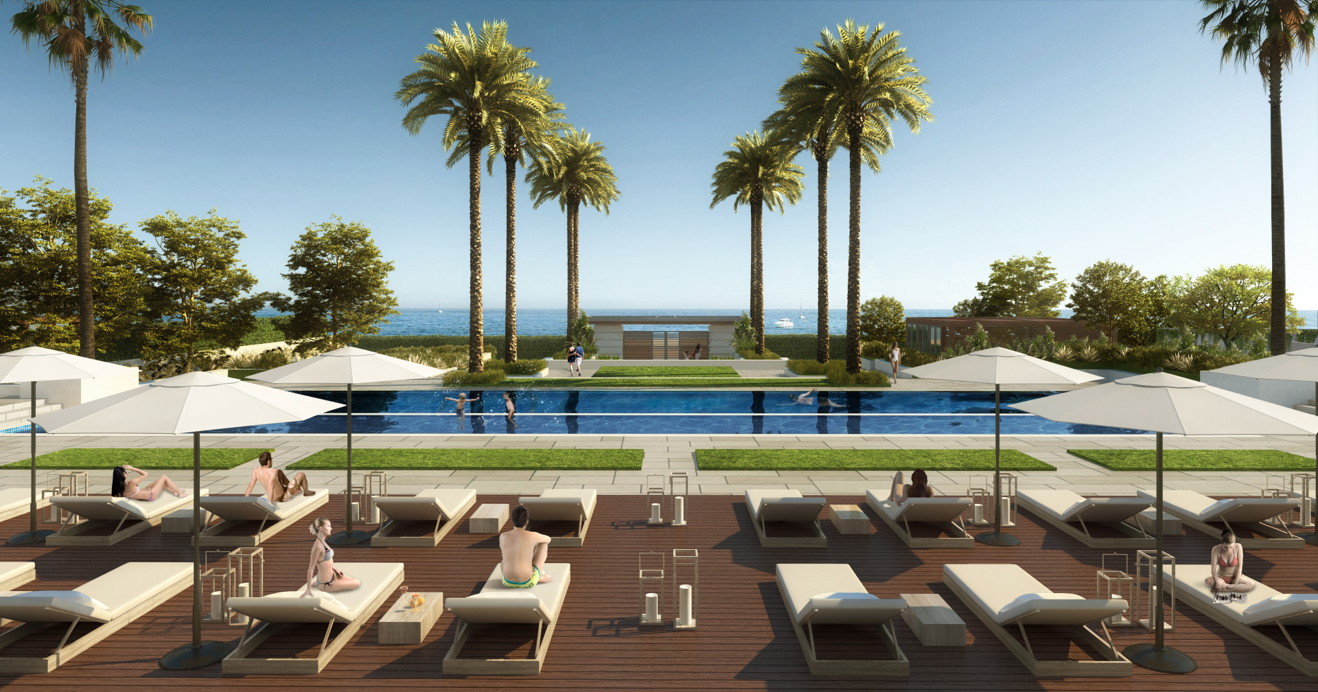 Exclusive frontline beach complex of 24 apartments, 6 penthouses, 6 bungalows and 2 villas with beautiful views of the sea and direct access to the beach and the promenade