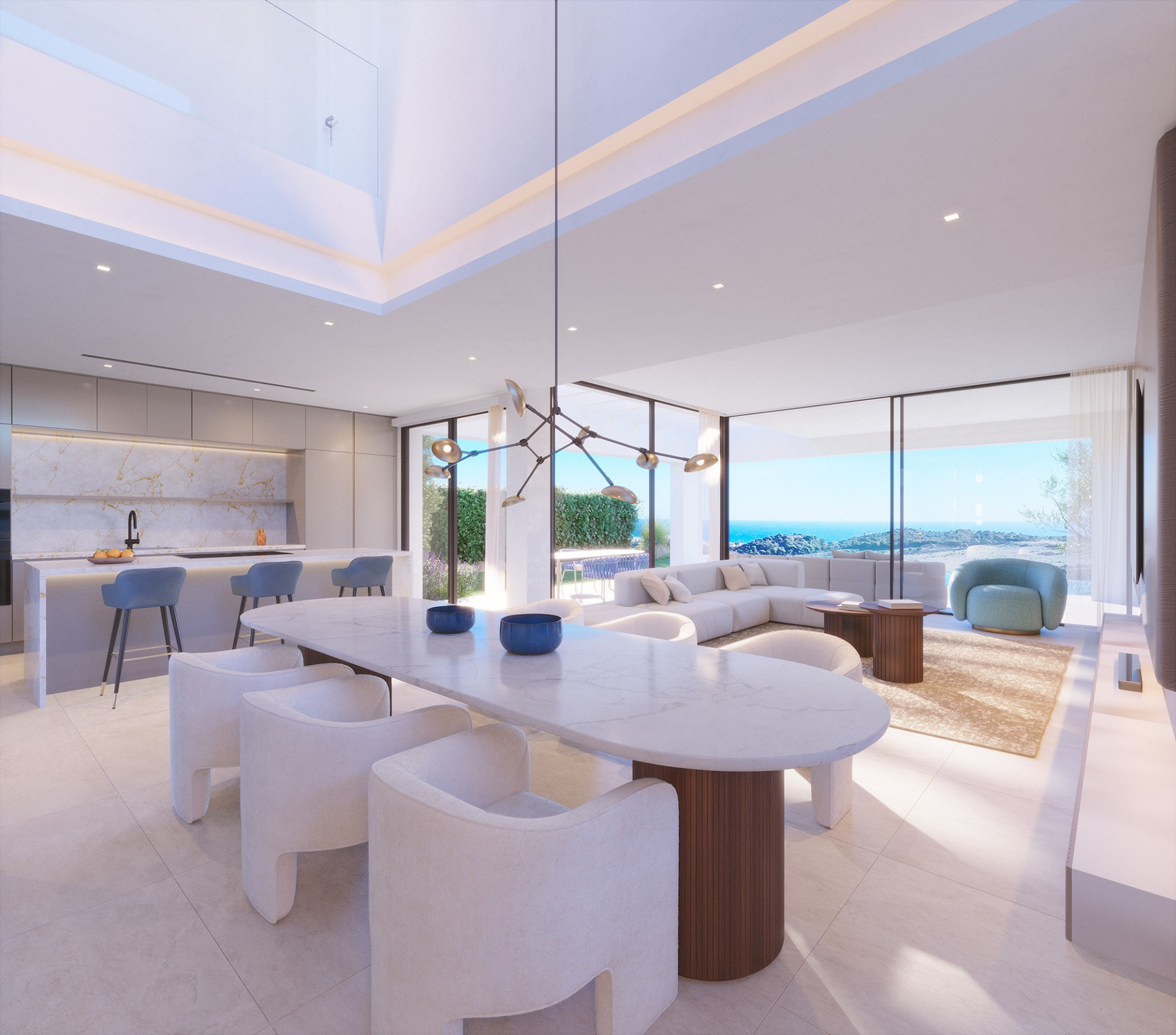 Collection de 10 villas magnifiques au cœur d'Estepona Golf avec des vues spectaculaires sur la mer Méditerranée, le golf et les montagnes de Sierra Bermeja