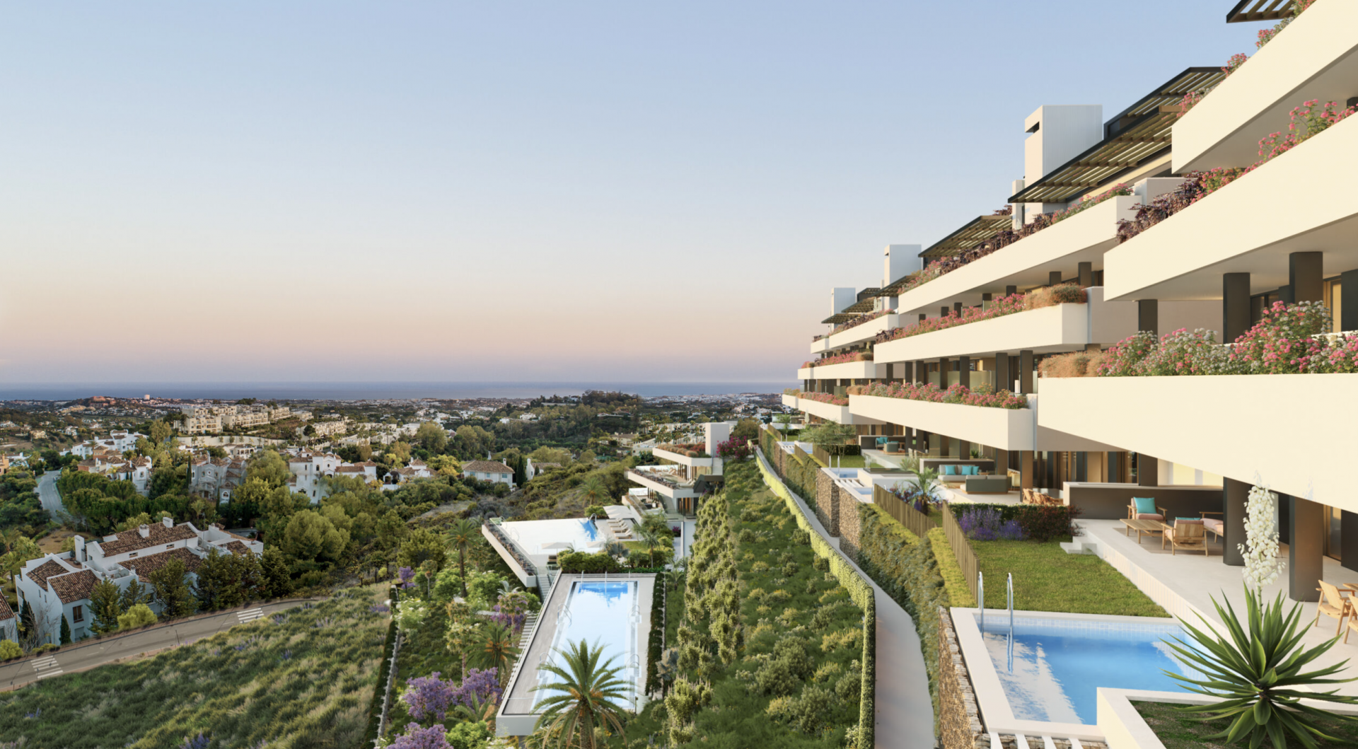Fantástico proyecto de exclusivas viviendas con vistas panorámicas al mar en La Quinta Golf