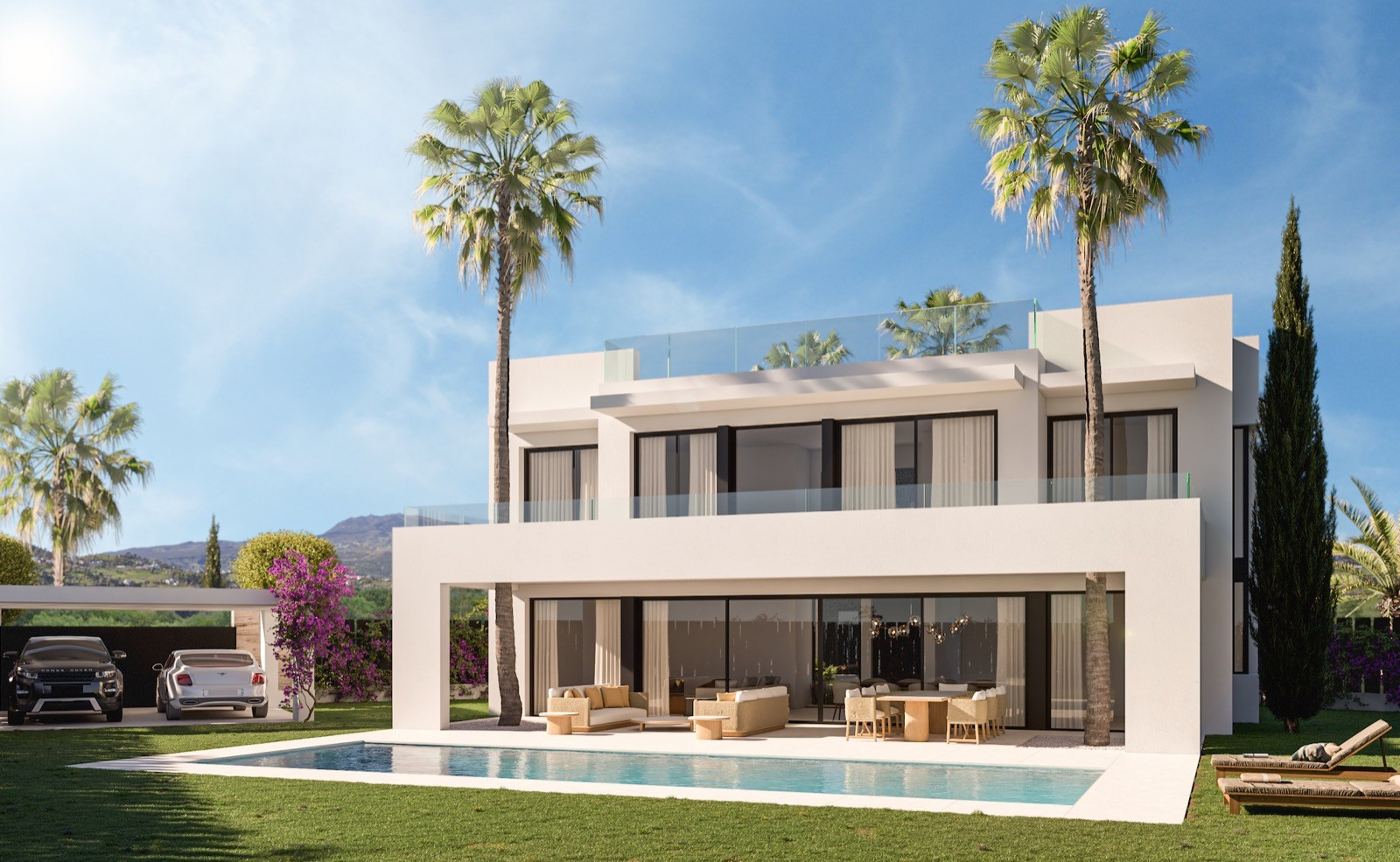 Set of 2 luxurious and modern-style villas located a five-minute walk away from the Campanario Golf & Country Club and a ten-minute drive from the center of Puerto Banús
