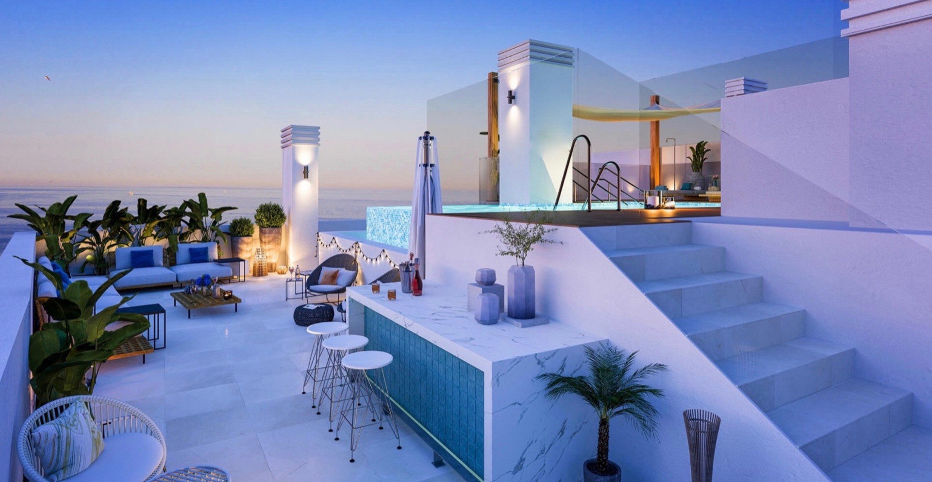 Magnificent residential development in the centre of Estepona with amazing sea views from the rooftop pool