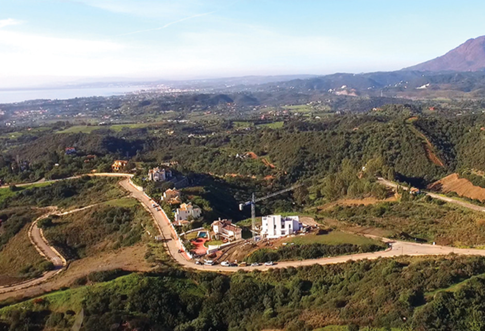 Large elevated plot with unobstructed panoramic, south-western sea view to Gibraltar and Morocco and mountains