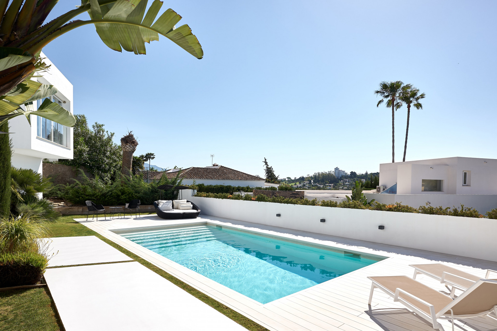 Recently updated contemporary villa is located in El Paraiso