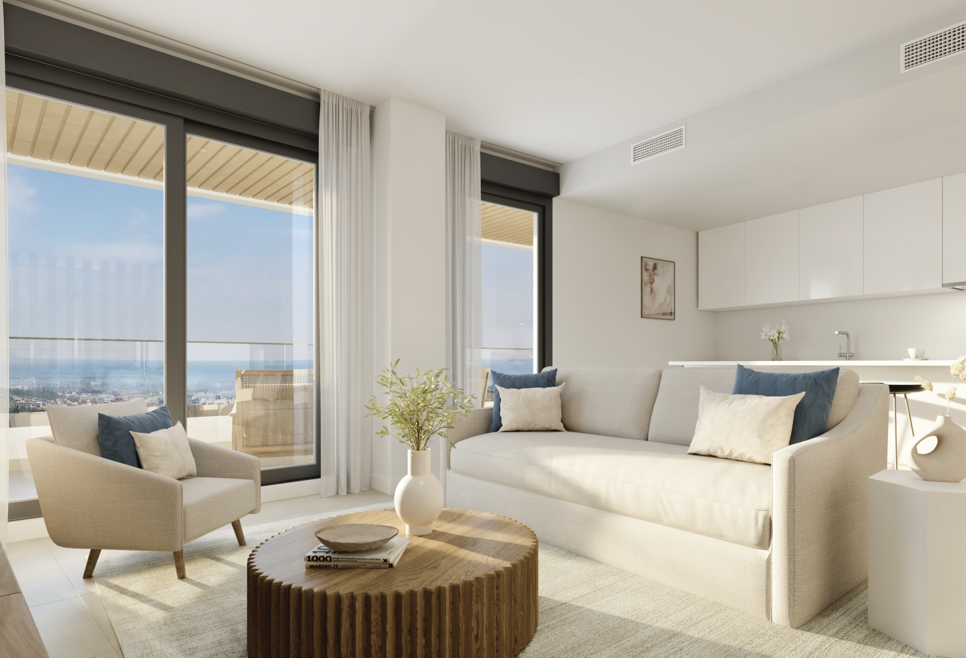New complex under construction in an elevated position providing privileged views of the coastline and the sea
