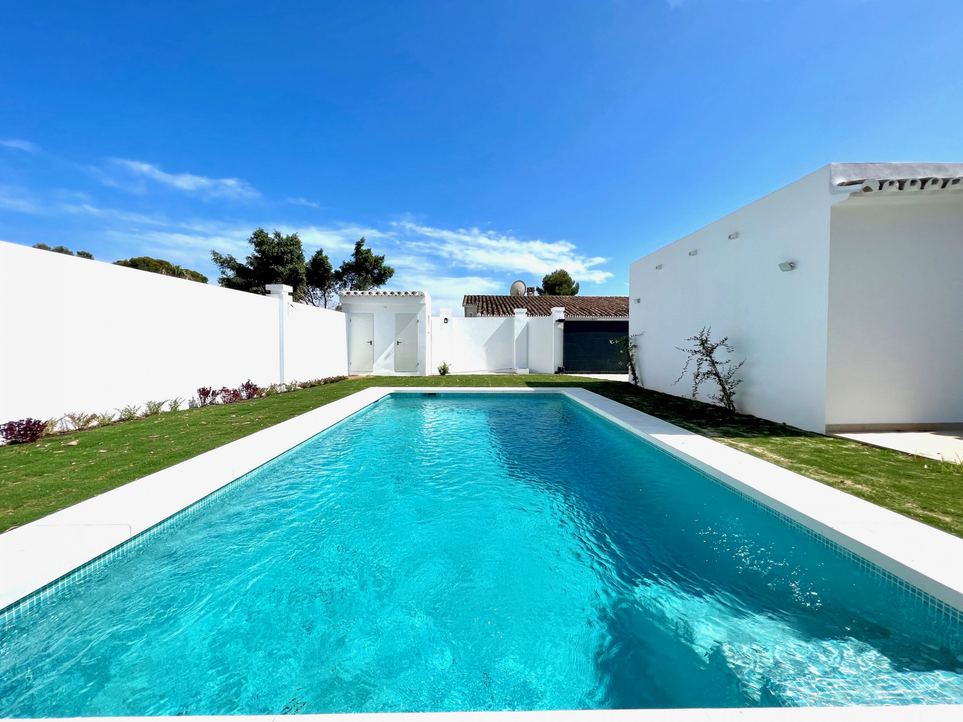 Beautiful fully renovated beachside villa, enjoying spacious terraces, garden and private pool in El Saladillo
