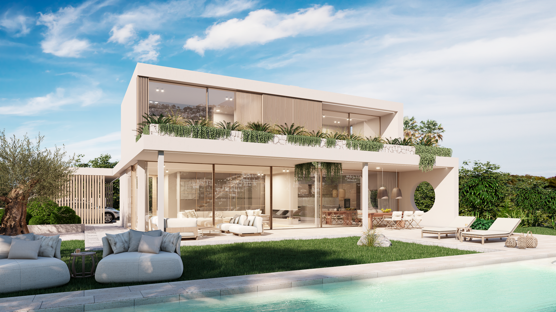 Unique contemporary villa surrounded by golf courses in La Alqueria