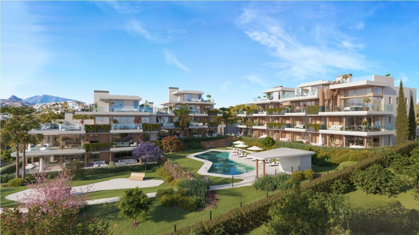 New development comprised of 21 apartments overlooking the lake and golf course in Los Flamingos