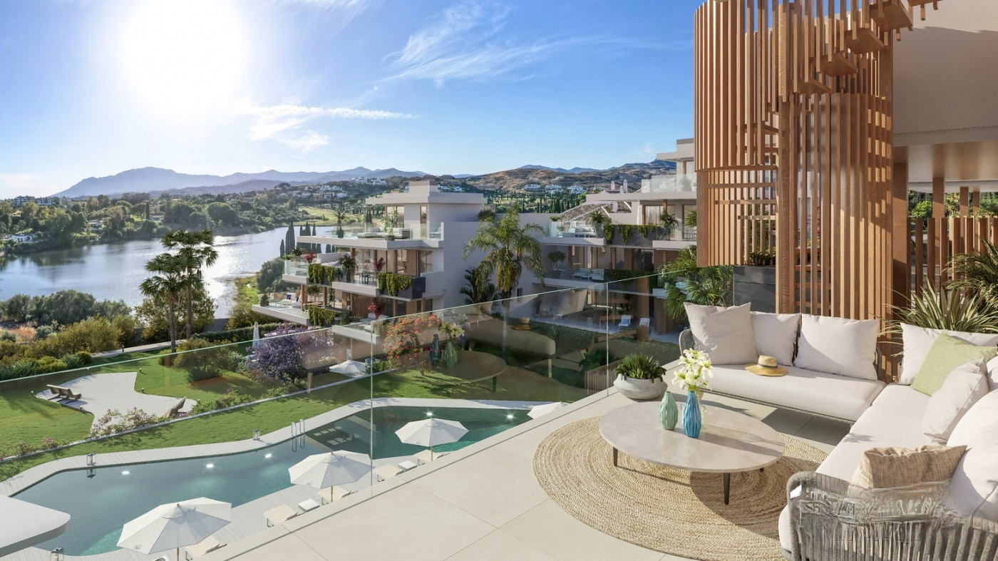 New development comprised of 21 apartments overlooking the lake and golf course in Los Flamingos