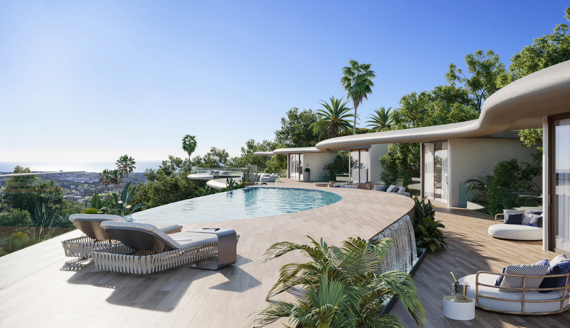 New development of 50 high-end, 2, 3 and 4 bedroom apartments situated on top of La Quinta in Benahavis, each unit featuring its own individual pool