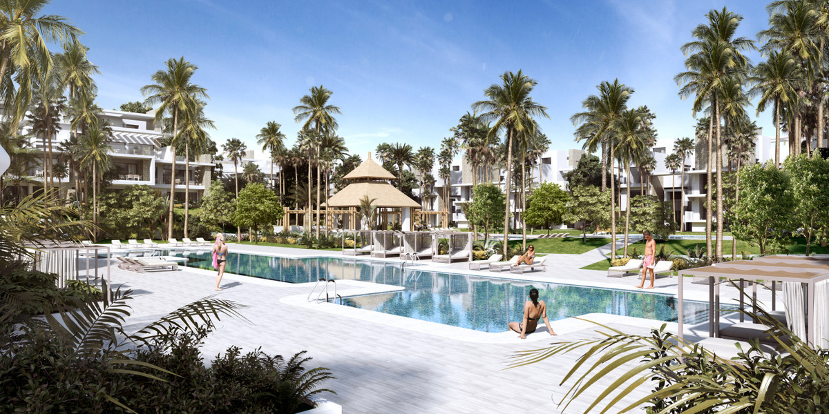 Concepto único de 140 exclusivos apartamentos  y áticos situados en un complejo cerrado situado a solo 5 minutos del centro de Estepona ya 500 m andando de la playa