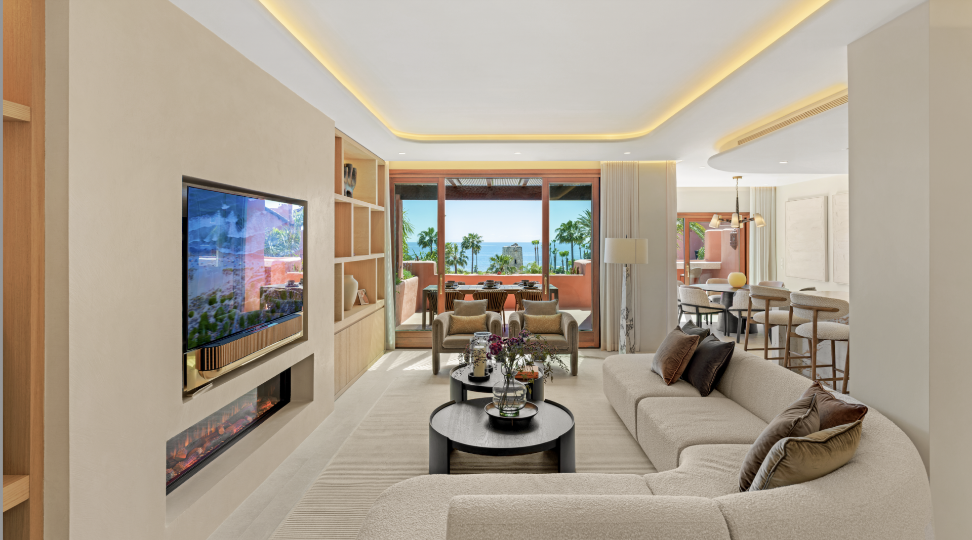 Exceptional duplex penthouse, nestled in the heart of an exclusive first line beach urbanization