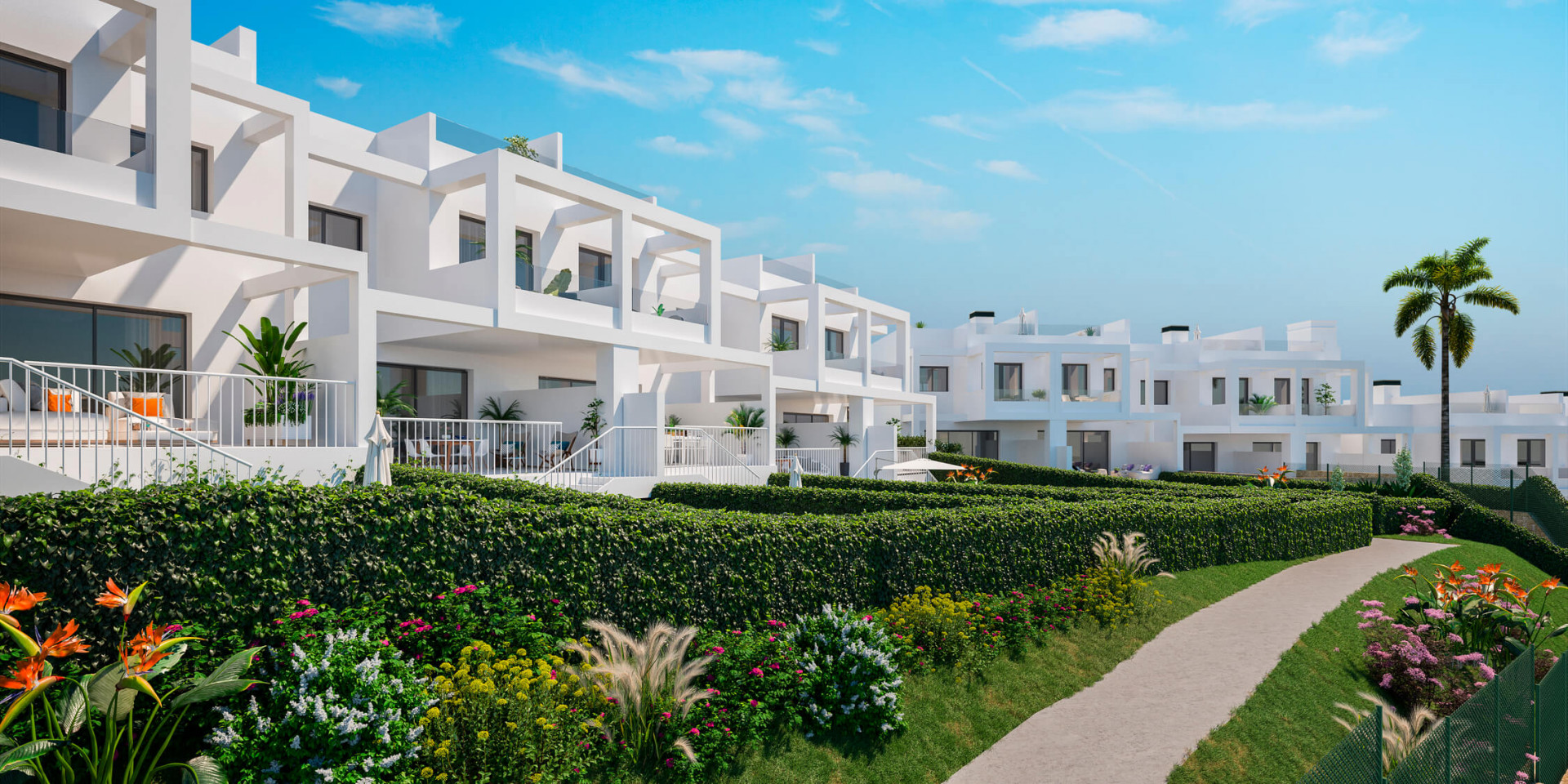 Golden View II, contemporary style townhouses in Manilva