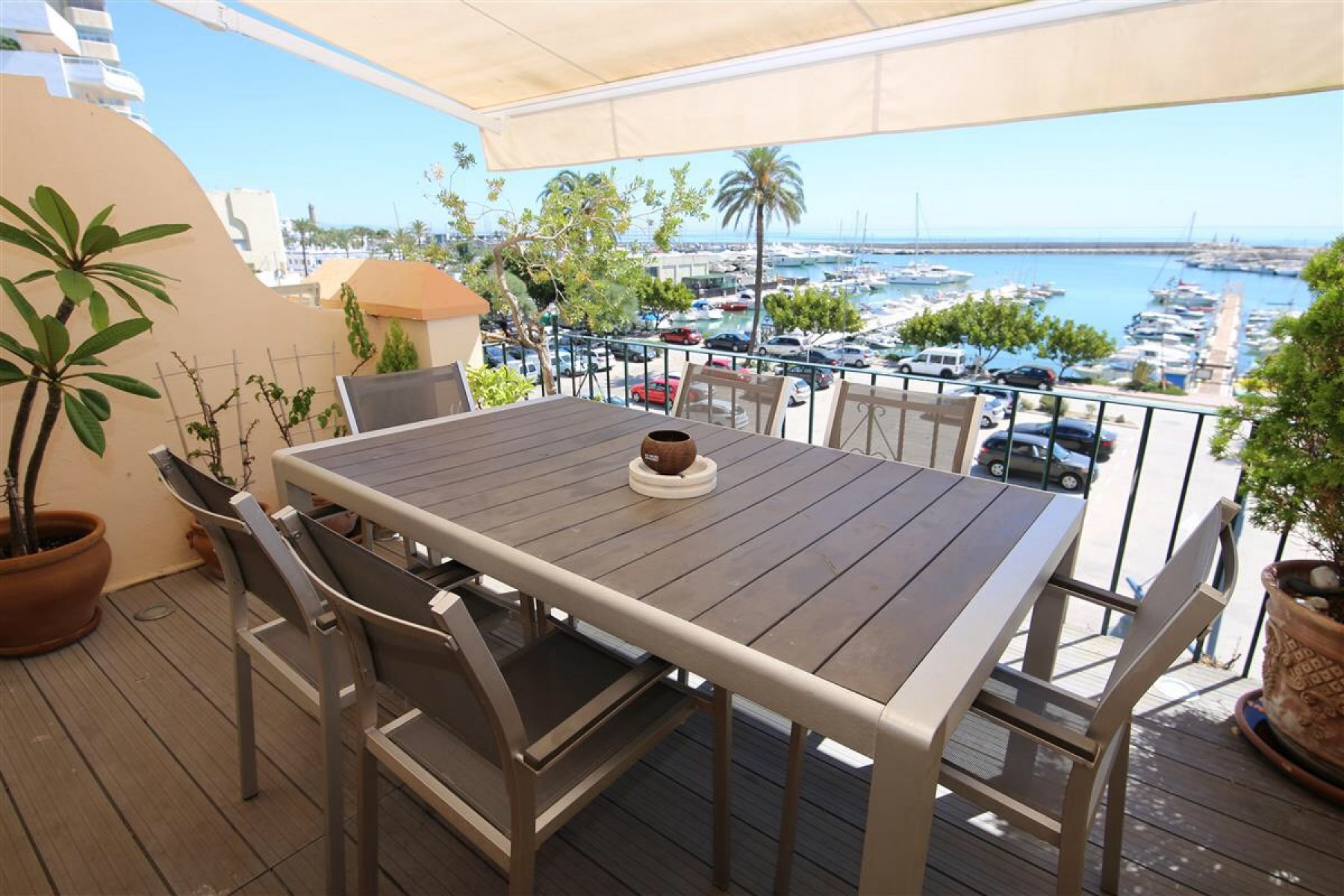 Front line beach townhouse overlooking the marina in Estepona Port