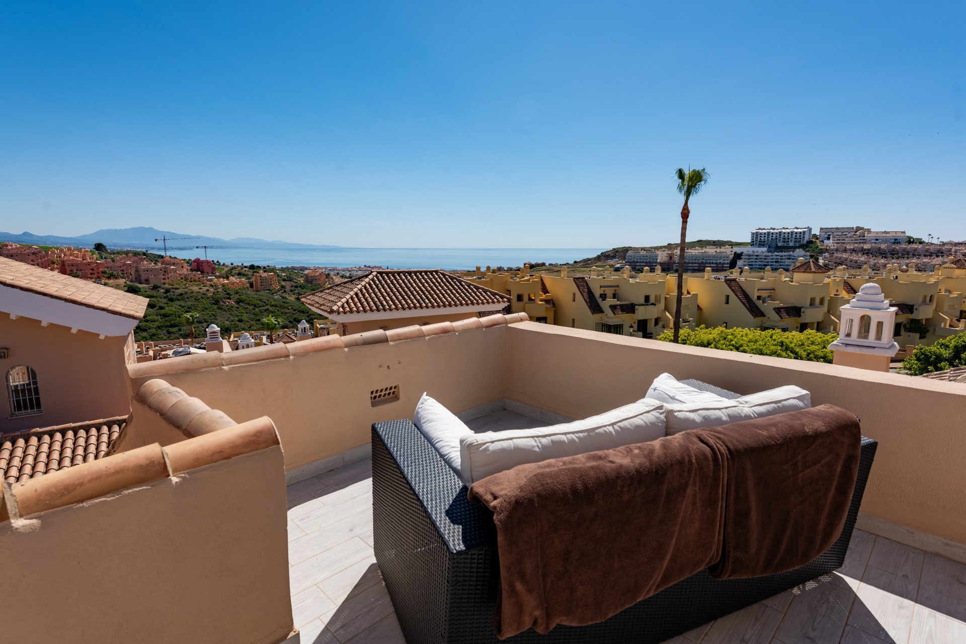 Spectacular semi-detached house with stunning sea and mountain views.