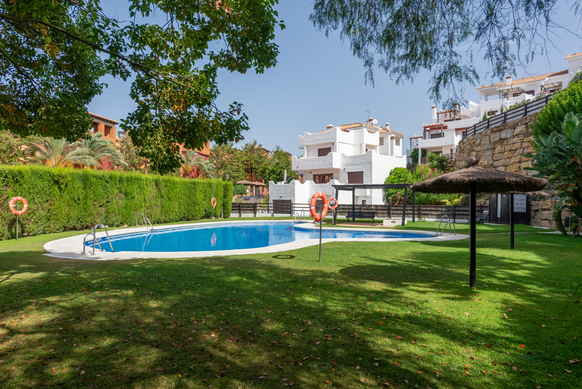 Ground floor flat with large garden and terrace, in Casares, Malaga, Spain.
