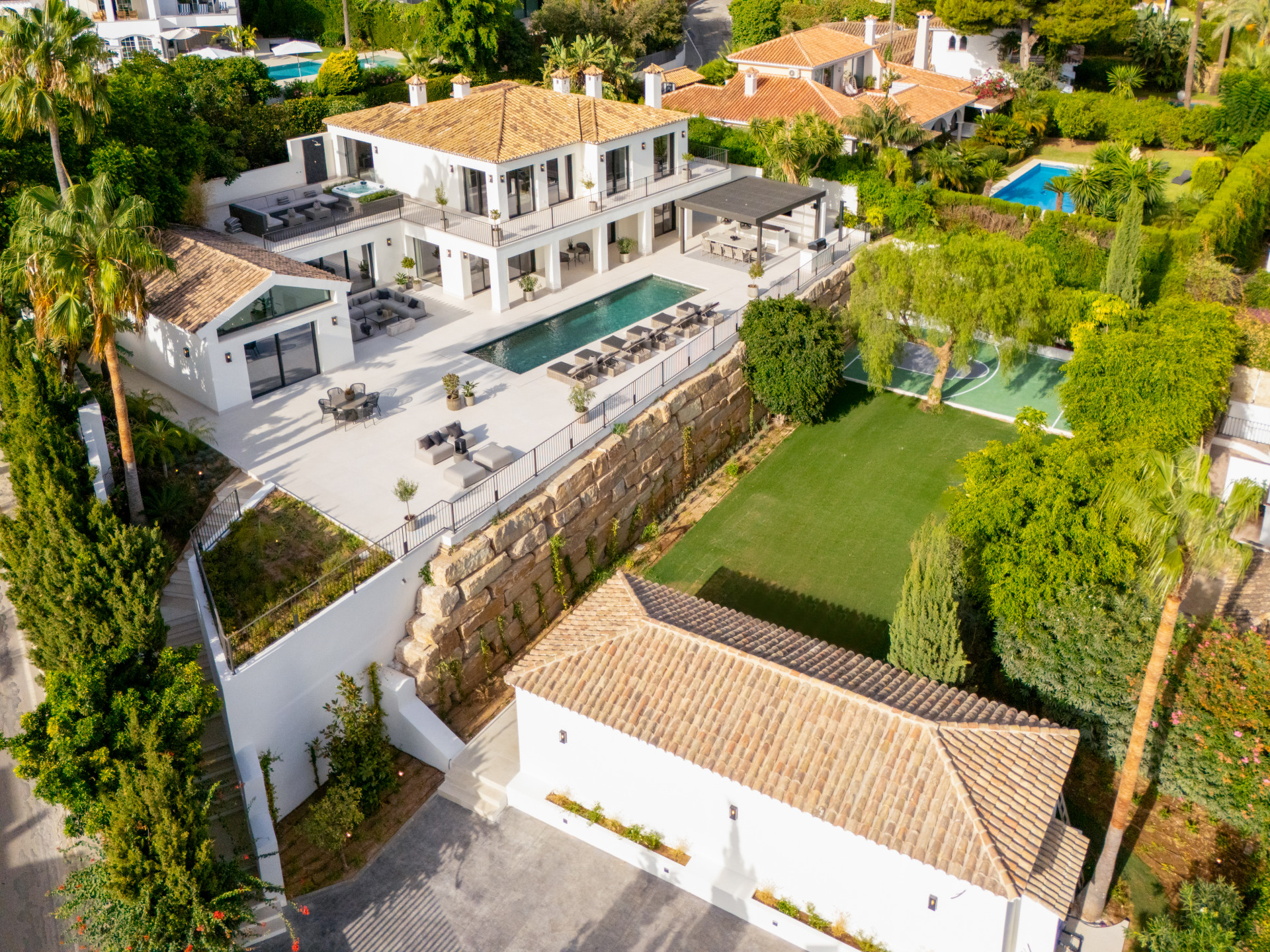 Fully renovated five bedroom, Andalusian-style villa located in Rocío de Nagüeles on Marbella’s Golden Mile