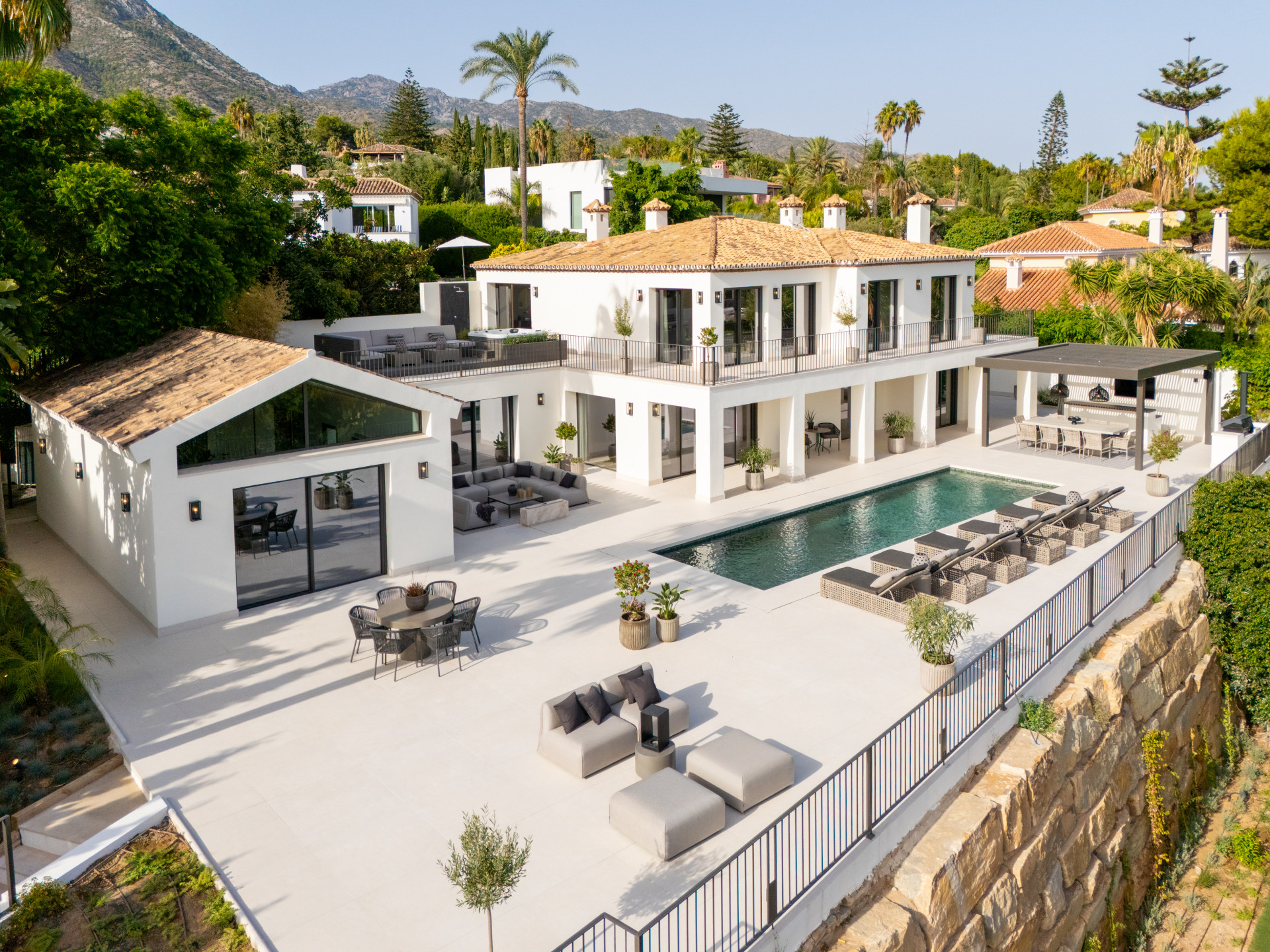 Fully renovated five bedroom, Andalusian-style villa located in Rocío de Nagüeles on Marbella’s Golden Mile