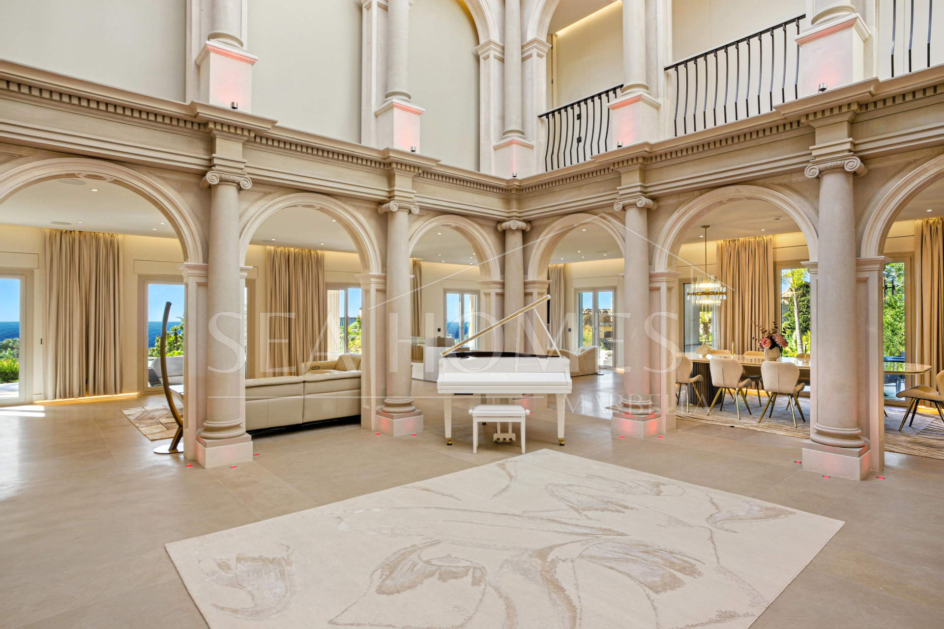 An architecturally unique, south-facing property located in the exclusive gated community of Sierra Blanca on Marbella’s prestigious Golden Mile