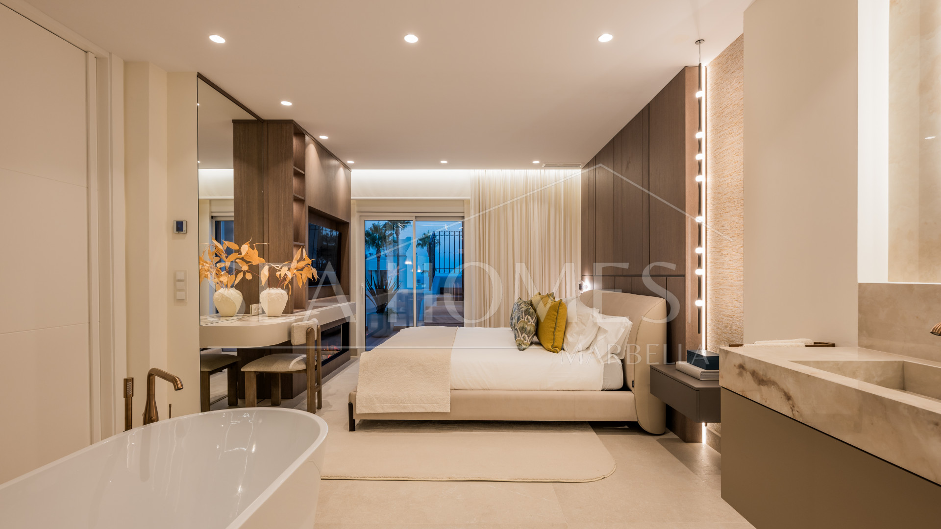 Stunning south-facing three bedroom penthouse located in the exclusive gated community of Bahia Del Velerin, Estepona.