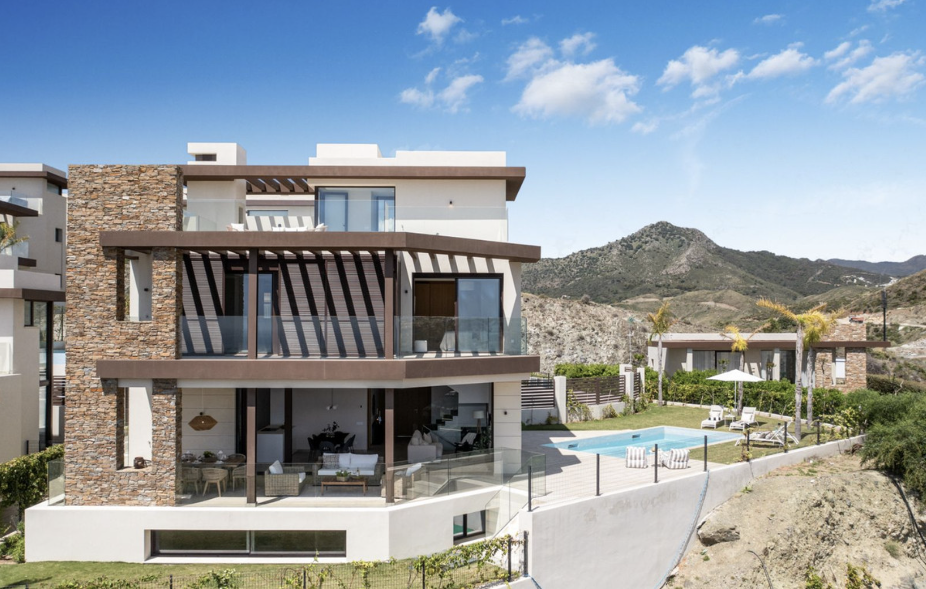 Stunning four bedroom east-facing villa with panoramic sea and mountain views in Benahavis