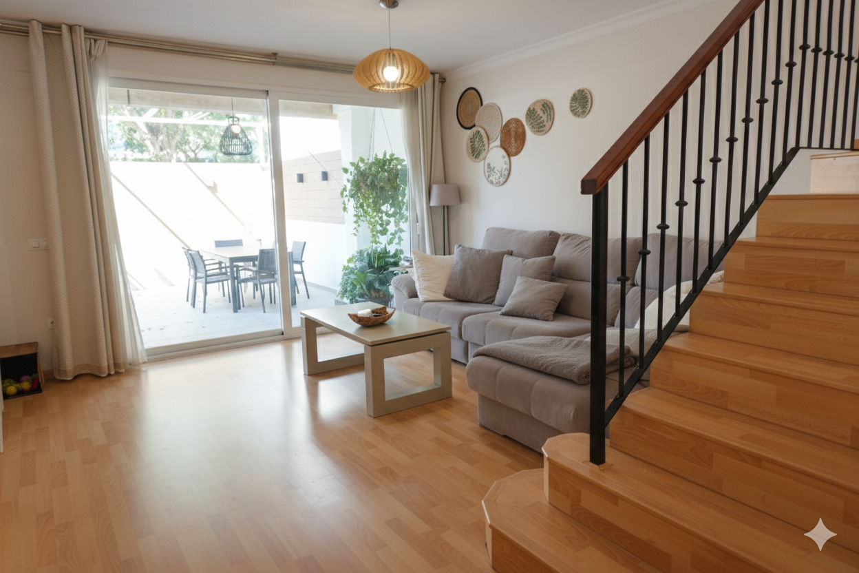 Spacious and charming four-bedroom Andalusian townhouse located in the gated community of Sierramar, Marbella