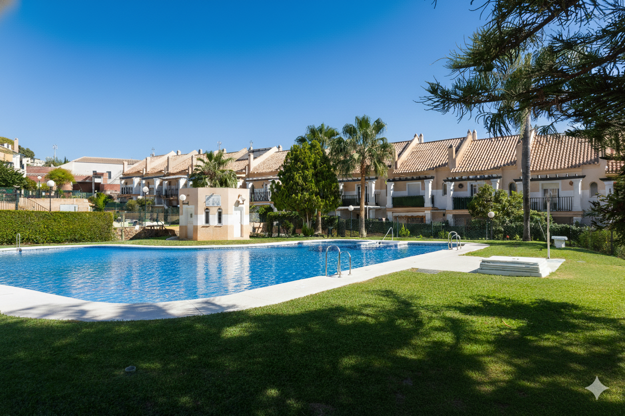 Spacious and charming four-bedroom Andalusian townhouse located in the gated community of Sierramar, Marbella