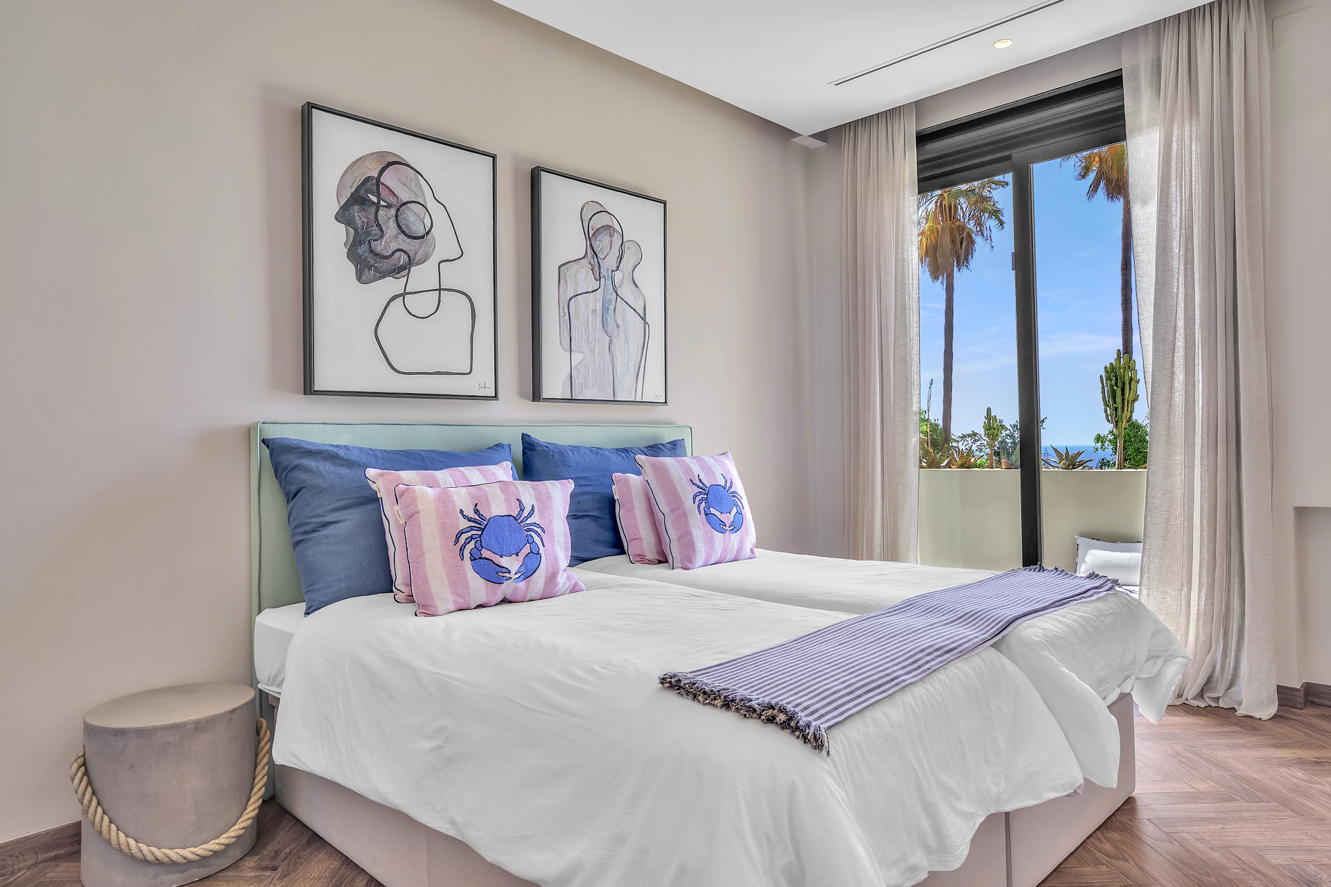 A stunning contemporary villa in the prestigious Xarblanca area of Marbella, offering sophisticated, contemporary interiors and beautiful private pool and gardens.