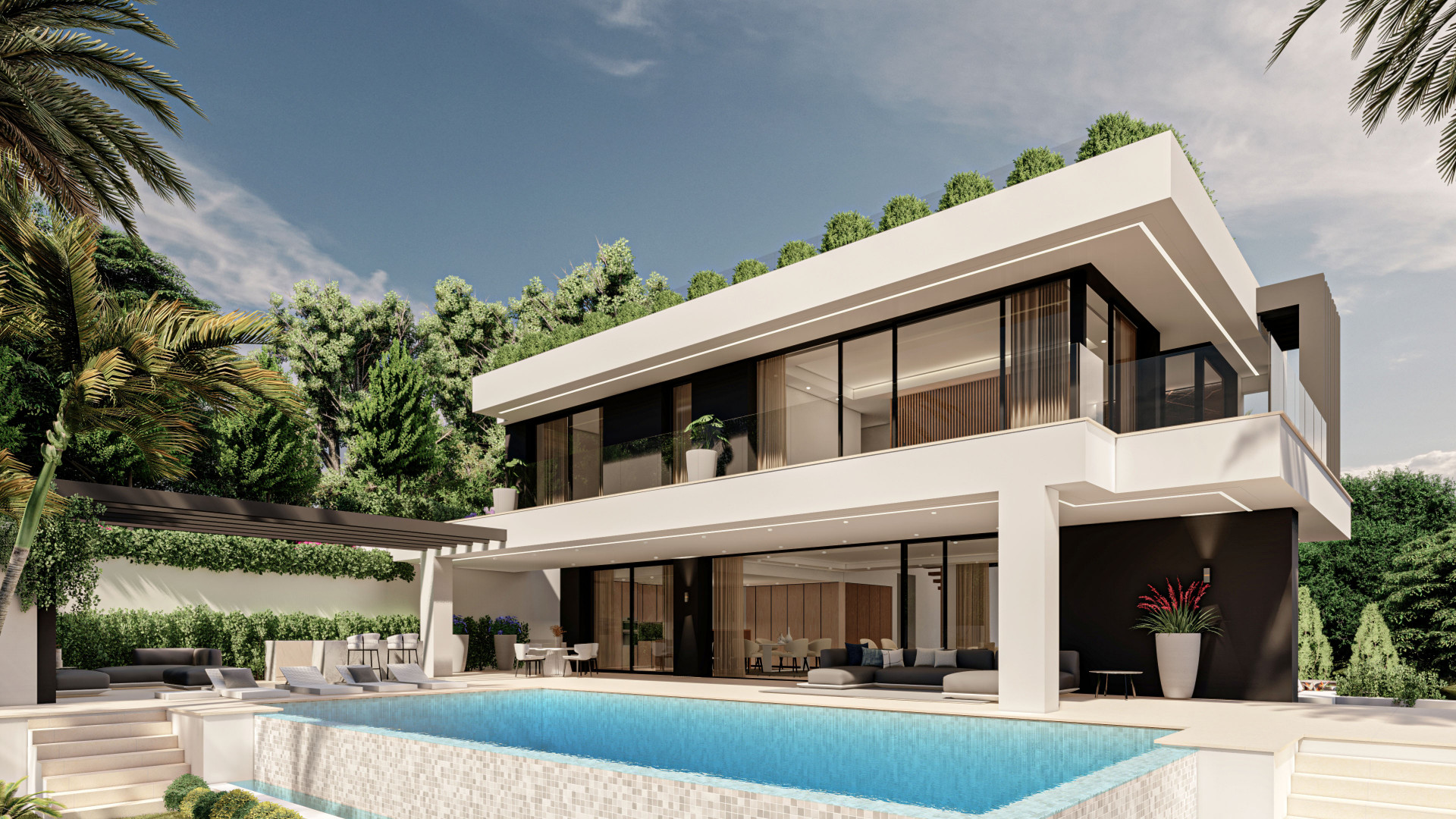 Brand new luxury six bedroom Villa located on the Golden Mile, Marbella.