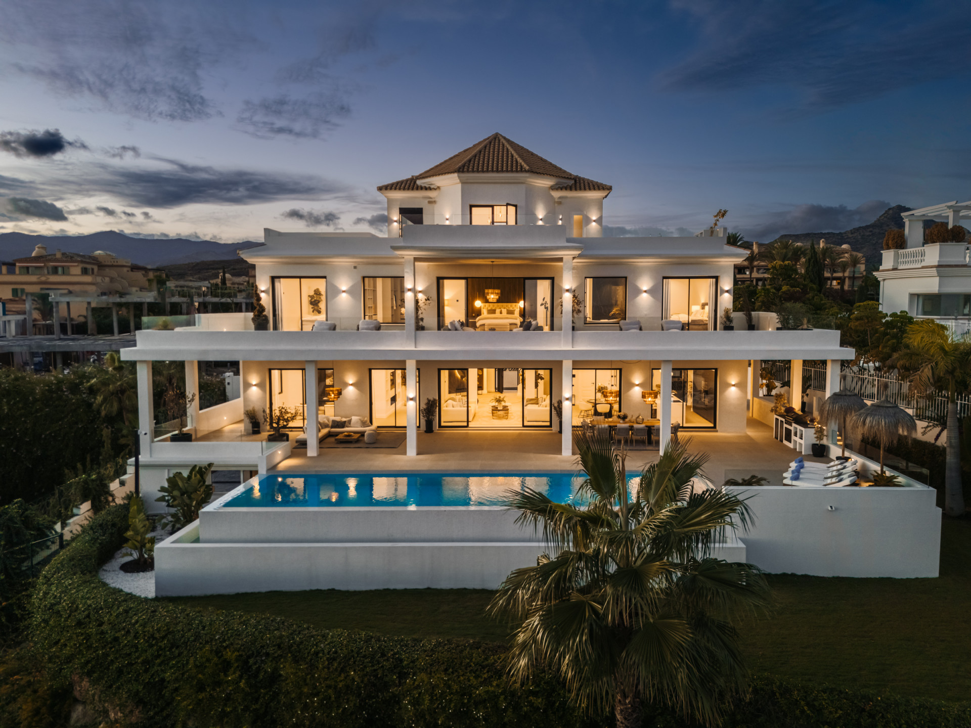 Remarkable six bedroom, south facing family estate within the prestigious gated community of Los Flamingos