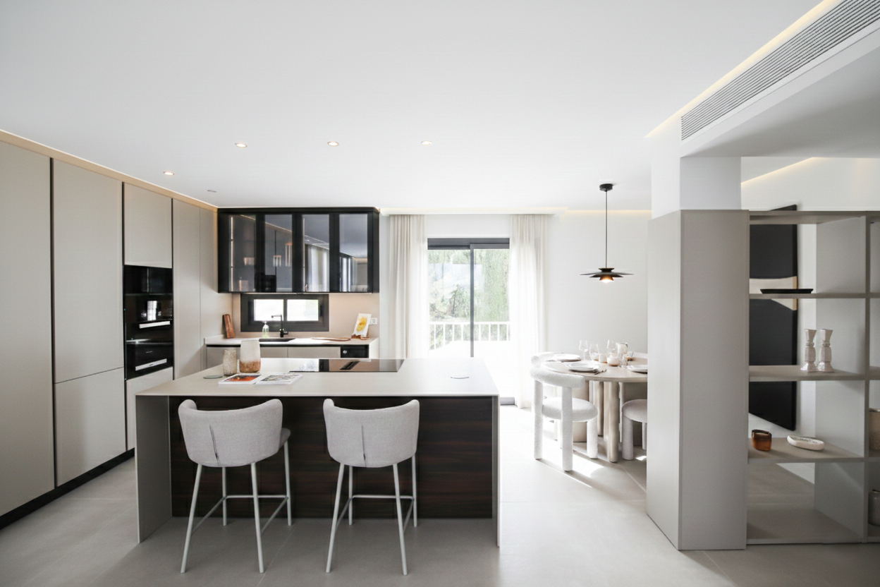 Beautifully reformed two bedroom apartment in the gated community of Jardines de Andalucía, Nueva Andalucia with sea views