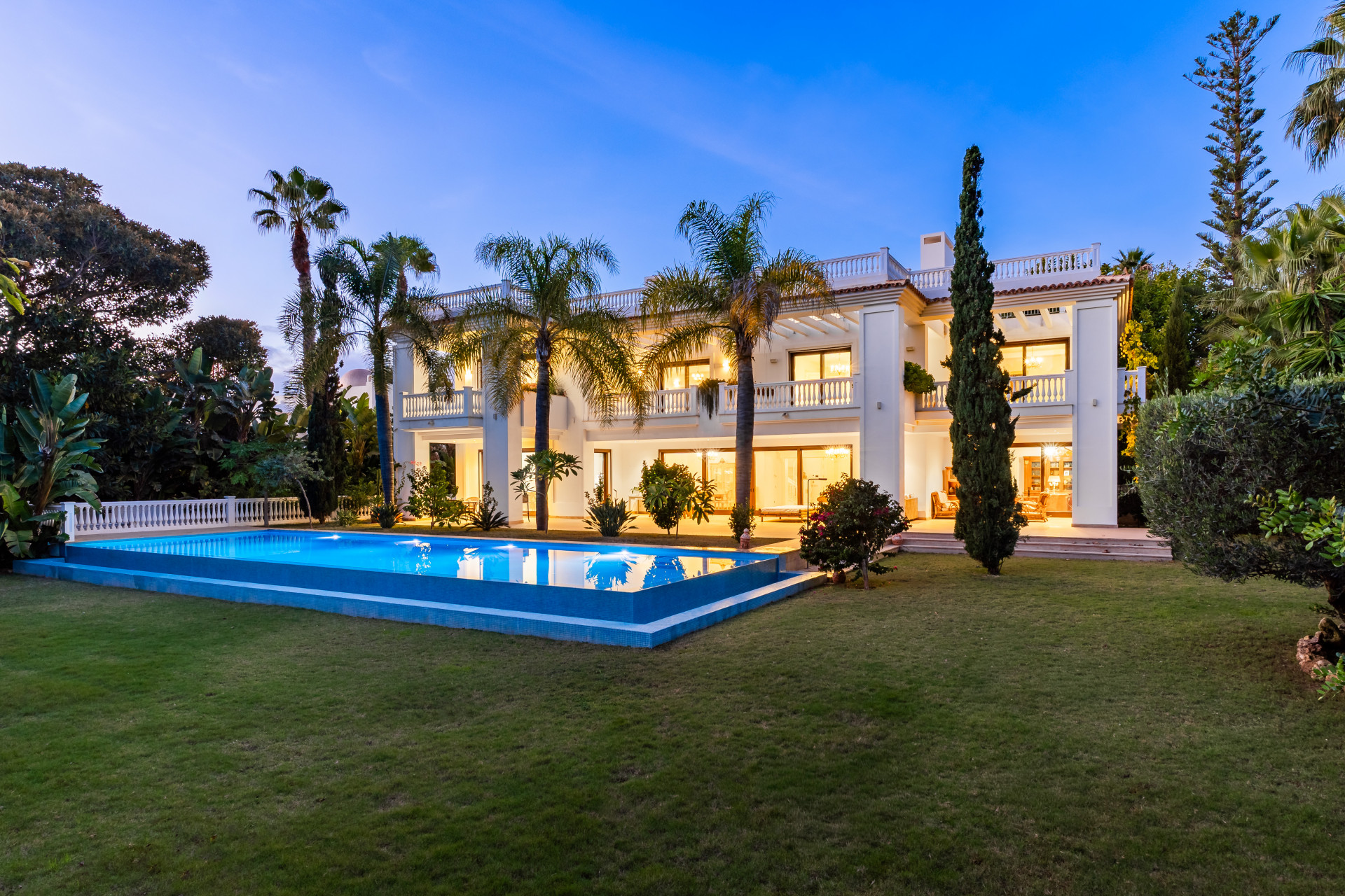 Exceptional, south facing seven bedroom villa, located beach side of Guadalmina Baja