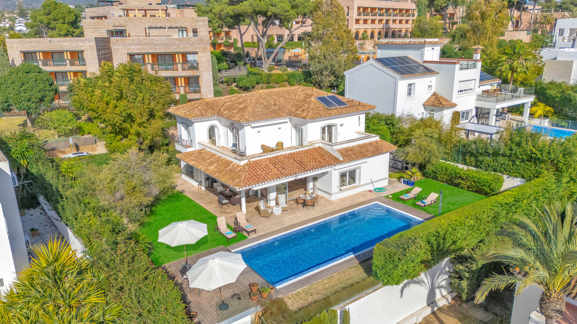 An inviting and characterful four-bedroom villa, Villa Molly offers a more rustic yet refined take on luxury living, set just 150 metres from Marbella's beautiful coastline.