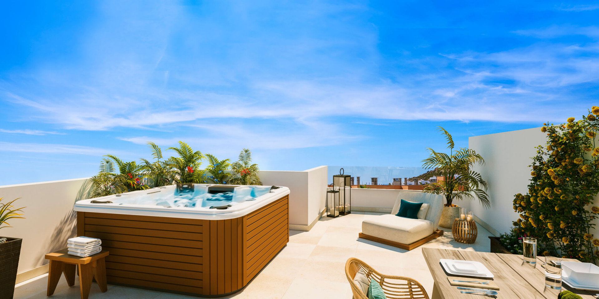 Golden View II, contemporary style townhouses in Manilva