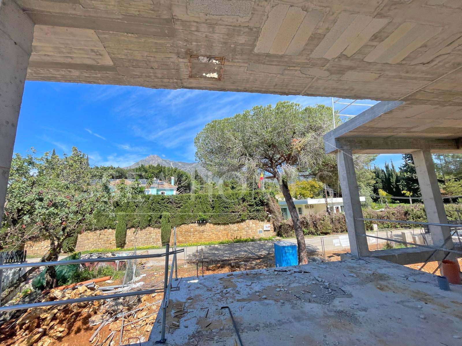 Brand new six bedroom villa under construction in Rocio de Nagueles, Marbella with sea and mountain views