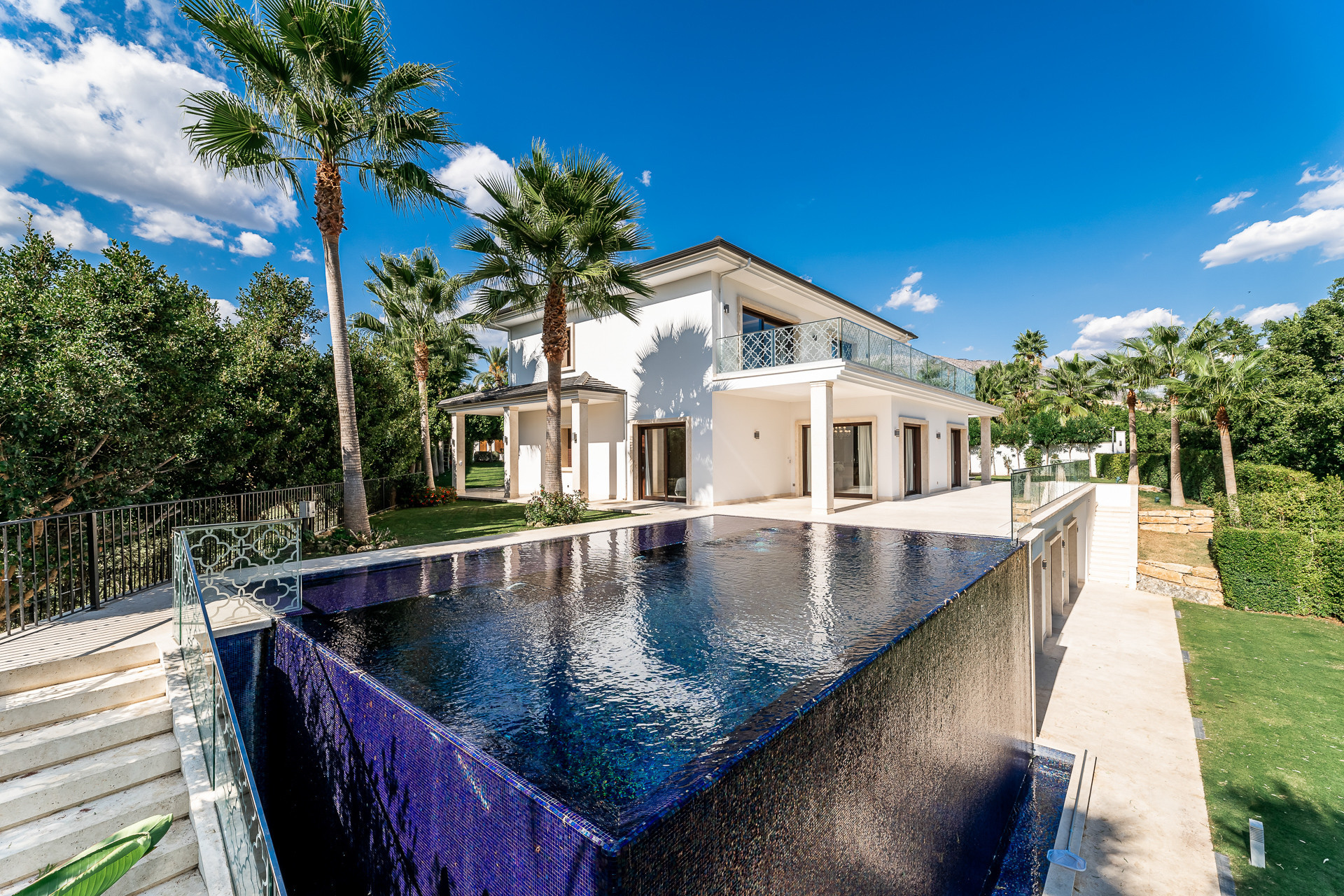 Andalusian styled five bedroom, south east facing villa in Marbella's Nueva Andalucia, a luxurious blend of modern technology and nature.