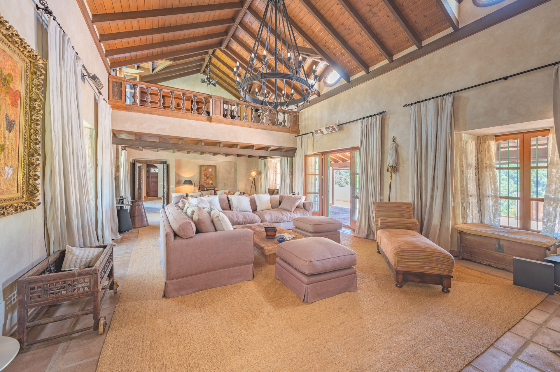 Lovely ten bedroom, south facing country style villa in El Velerin, Estepona, with a large private garden and swimming pool