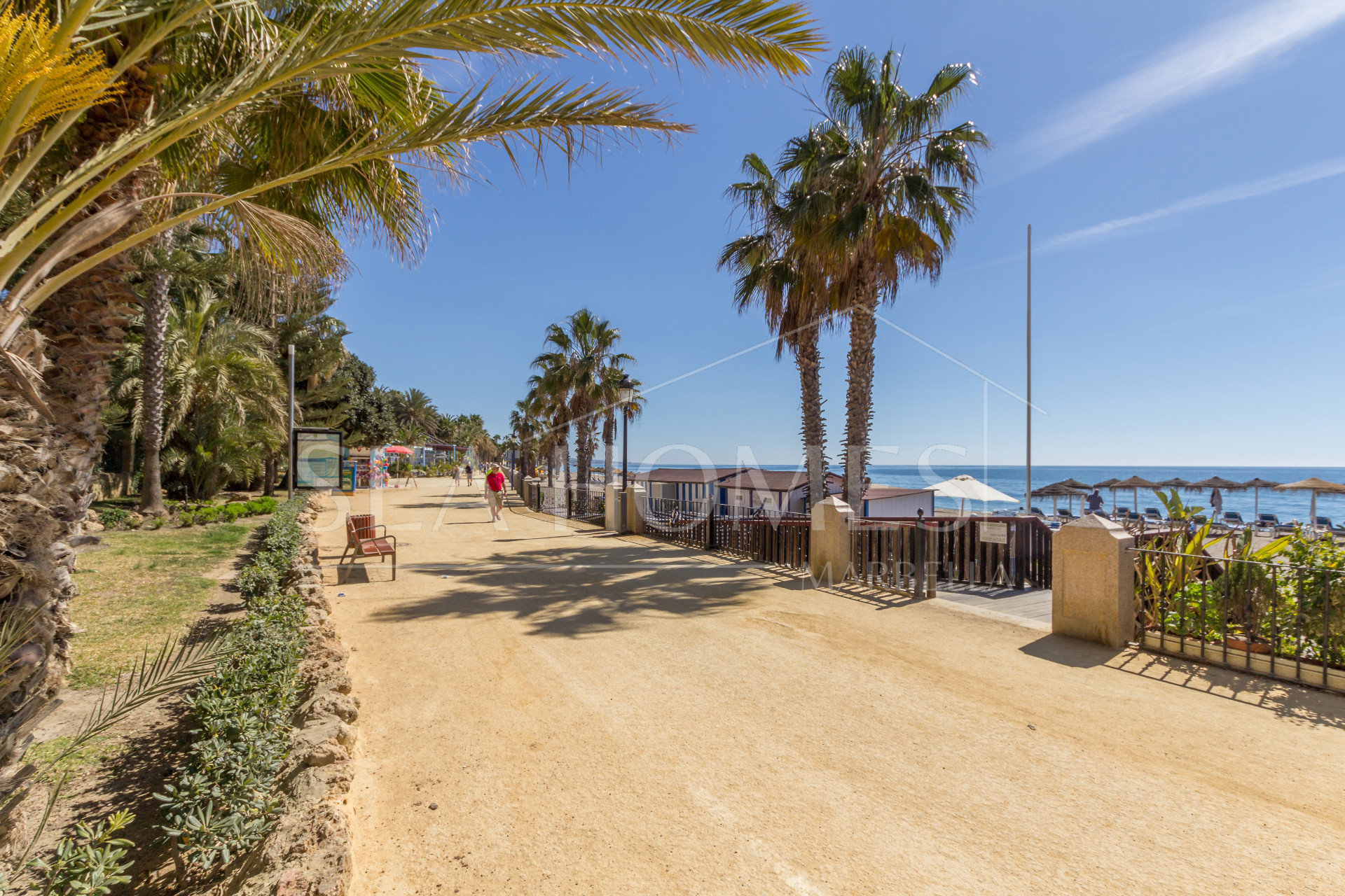 Stunning two bedroom south west facing elevated ground floor apartment in the heart of Marbella's Golden Mile