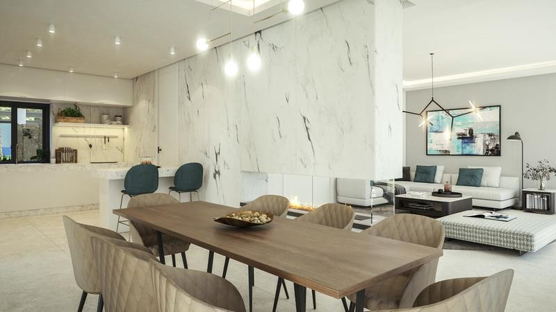 Complex of fourty single villas & semi-detached villas , located in Elviria, Marbella, overlooking Santa María & Country Club and panoramic sea views to the Mediterranean Sea.