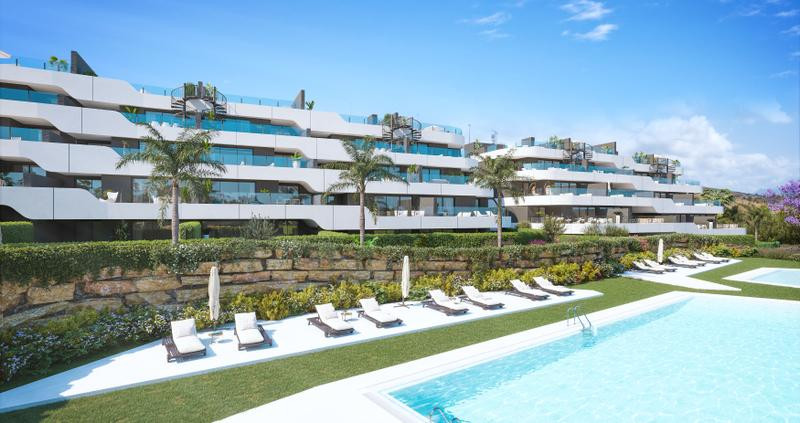 New development consisting of 215 south-facing apartments and penthouses between Estepona and Marbella.