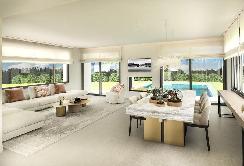 Private community composed of three contemporary luxury villas in a privileged location in Marbella, near the beach.