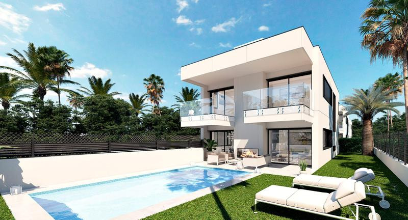 Private community composed of three contemporary luxury villas in a privileged location in Marbella, near the beach.