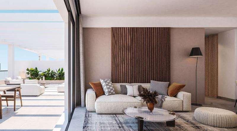 Nuevo proyecto residencial en Mijas Costa. Esta promoción privada consta de 54 viviendas de dos y tres dormitorios, distribuidas en tres bloques de tres plantas.