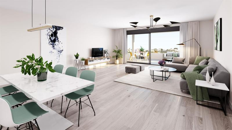 Exclusive gated community of 115 spacious homes and spectacular penthouses of two, three and four bedrooms with garage, storage room, generous terraces and private gardens on ground floors