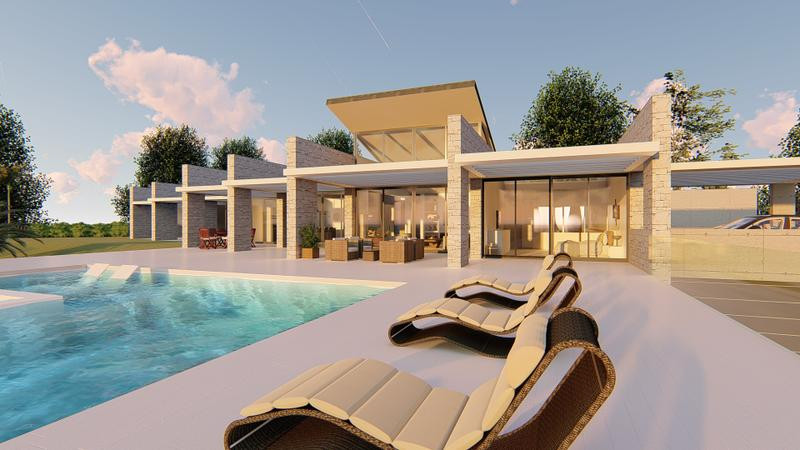 An off plan project of one level villa situated in Los Flamingos with panoramic sea views.