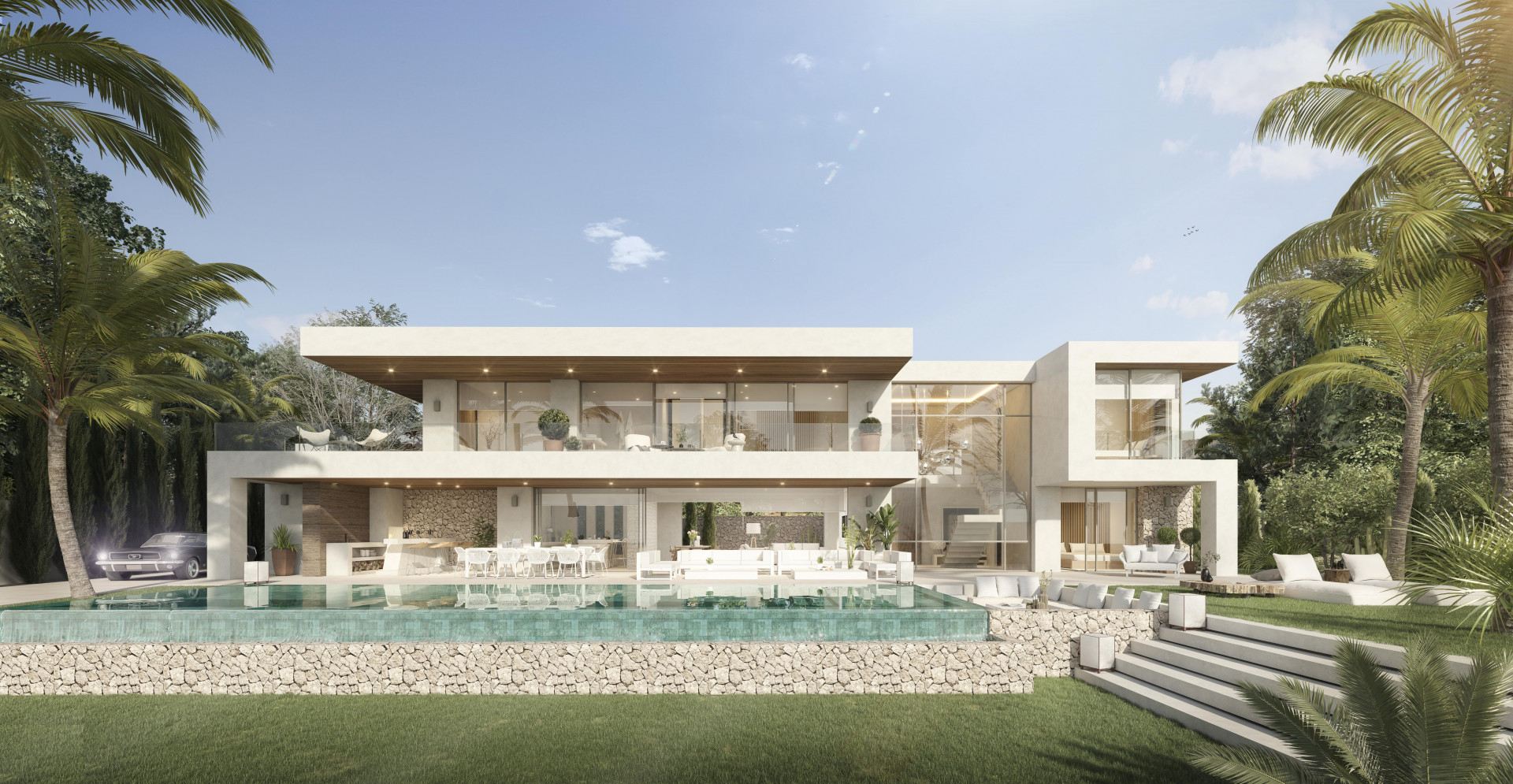 Off-plan contemporary villa just a few meters to the beach in Guadalmina Baja.