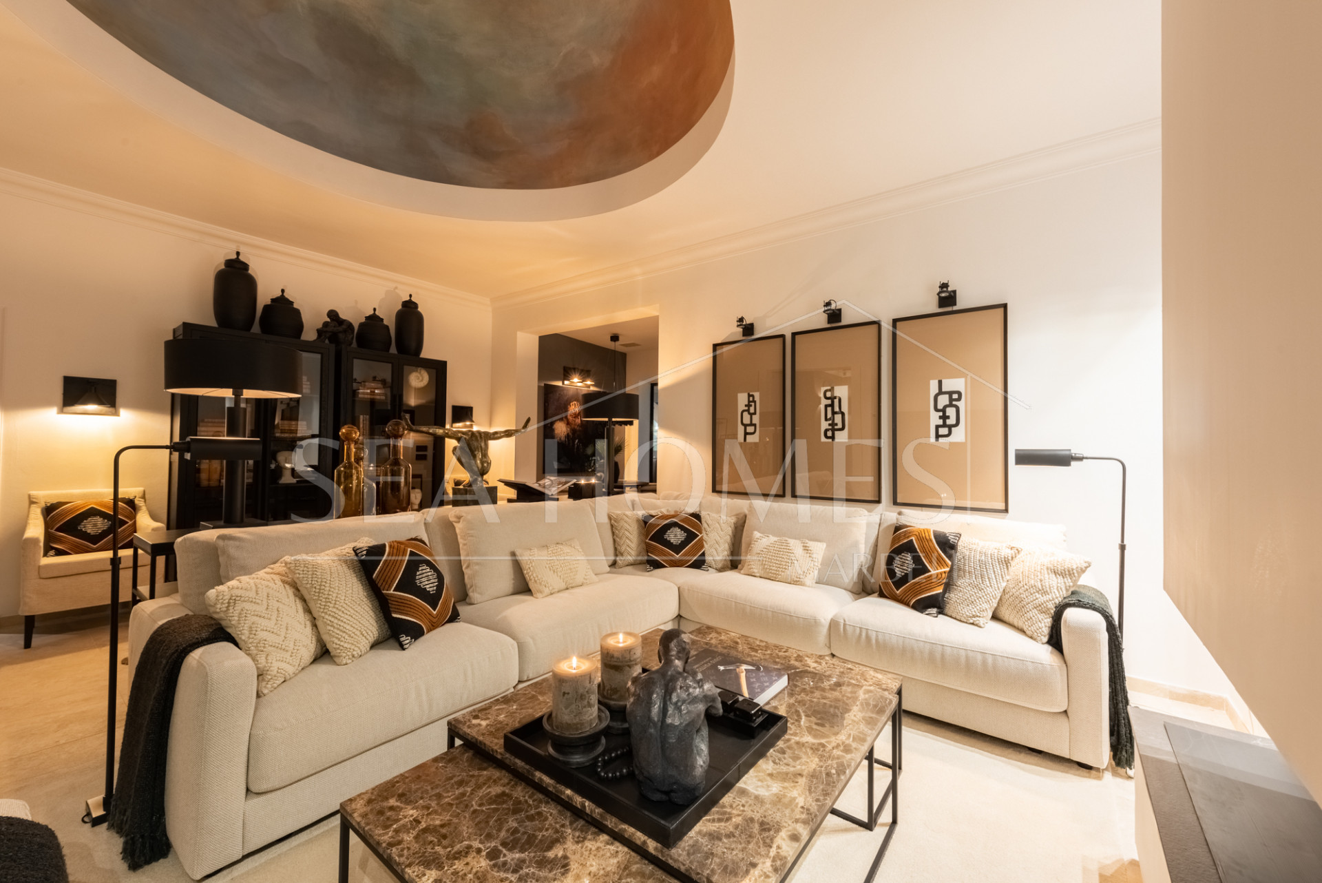 Scandi-style design bungalow in the beachfront Oasis Club on Marbella's Golden Mile.