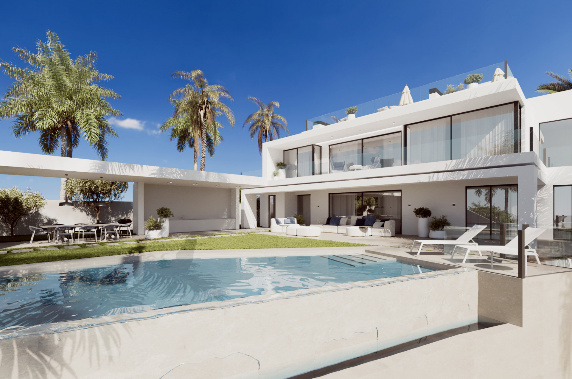 Fabulous contemporary style villa with 6 bedrooms in the exclusive area of Cascada de Camoján, Marbella.